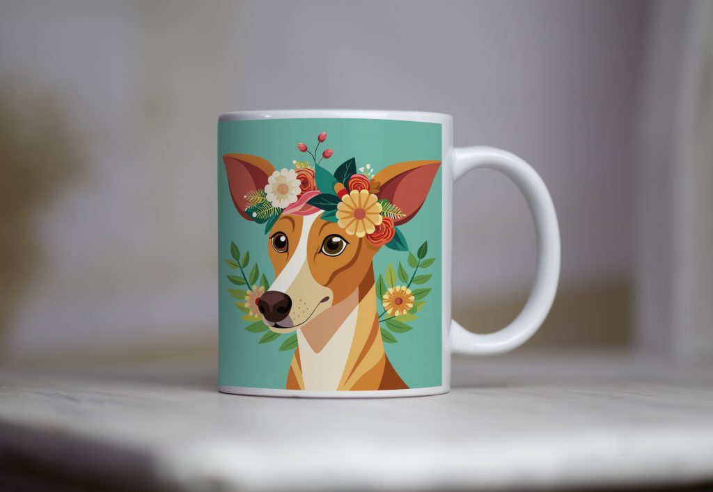 tasse hund hunderasse podenco geschenkidee handgemacht